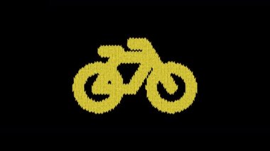 Sembol bisikleti yün bir iplikten örülmüş. Süveter gibi örülmüş.