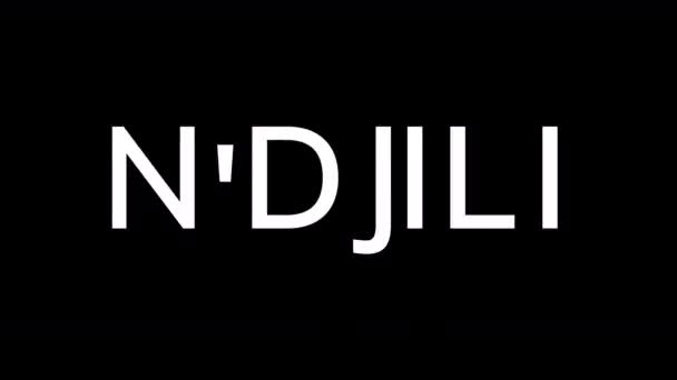 From the Glitch effect arises  N'DJILI. Then the TV turns off. Alpha channel Premultiplied - Matted with color black — Stock Video