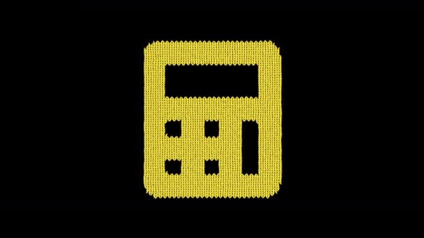 Symbol calculator is knitted from a woolen thread. Knit like a sweater — Stock Video