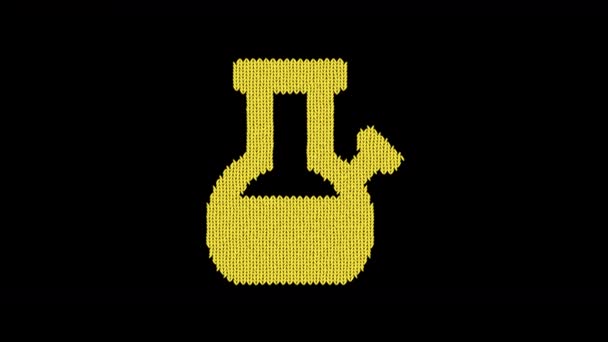 Symbol bong is knitted from a woolen thread. Knit like a sweater — Stock Video