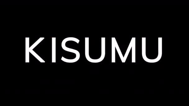 Aus dem Glitch-Effekt entsteht Stadt kisumu. dann schaltet sich der Fernseher aus. Alphakanal vormultipliziert - mattiert mit Farbe Schwarz — Stockvideo