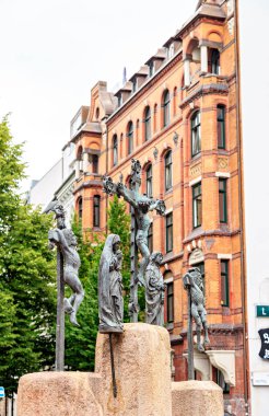 Hamburg, Almanya - 27 Haziran 2019: Haç Kilisesi yakınlarında