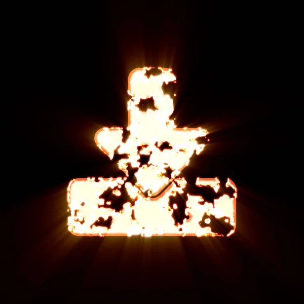 Symbol download burned on a black background. Bright shine — Stock Photo, Image