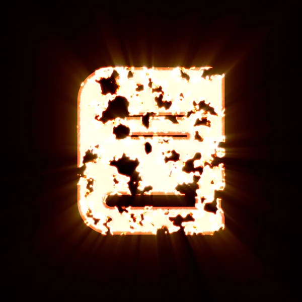 Livro de símbolo queimado em um fundo preto. Brilho brilhante — Fotografia de Stock