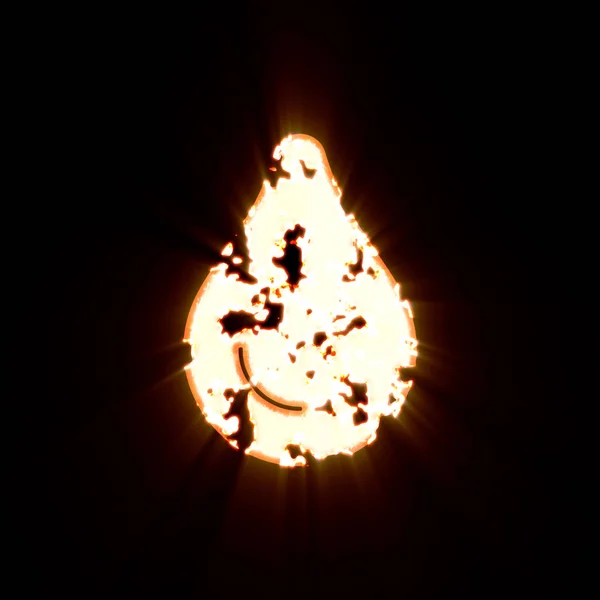 Symbol tint burned on a black background. Bright shine — Stock Photo, Image