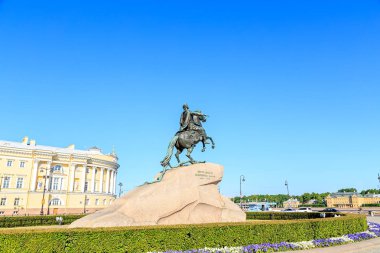 Saint-Petersburg, Rusya. Sennatskaya Squ'da I. Peter Anıtı