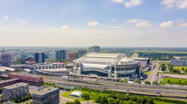 Amsterdam, Hollanda - 30 Haziran 2019: Johan Cruijff Arena (Amsterdam Arena). 2020 Fifa Dünya Kupası, Havadan Görünüm 