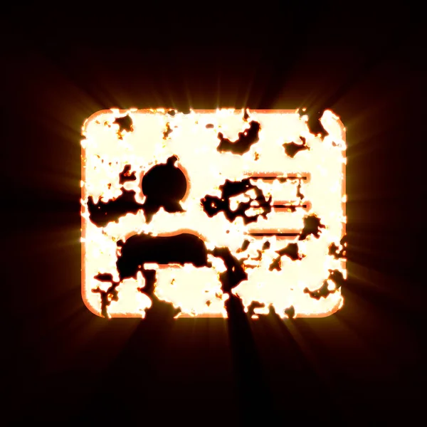 Symbol Address card burned on a black background. Bright shine — Stock Photo, Image