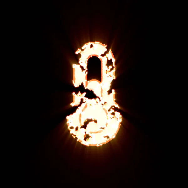 Termometr symboliczny w połowie spalony na czarnym tle. Jasny blask — Zdjęcie stockowe
