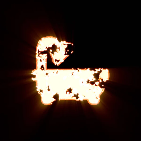 Symbol bath burned on a black background. Bright shine — Stock Photo, Image