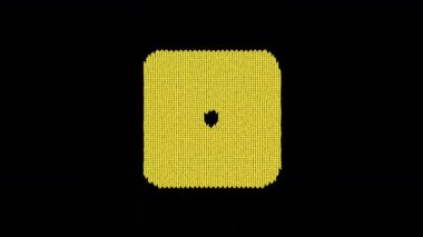 Sembol zarları yün bir iplikten örülmüş. Süveter gibi örülmüş.