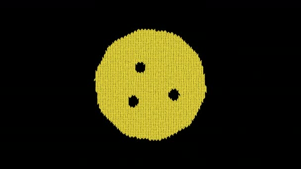 Symbol cookie stickas från en ulltråd. Sticka som en tröja — Stockvideo