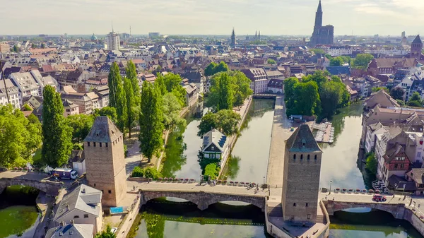 Страсбург, Франція. Quarter PetiFrance, Vauban Dam, Aerial View — стокове фото