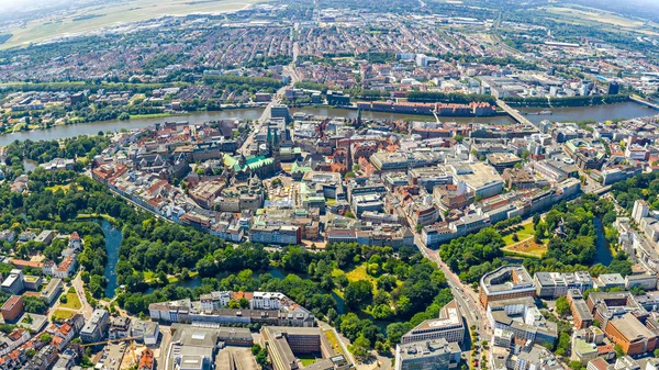 Bremen, Alemania. Vista aérea de la ciudad histórica —  Fotos de Stock