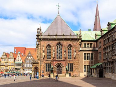 Bremen, Almanya - 28 Haziran 2019: Bremen Belediye Binası