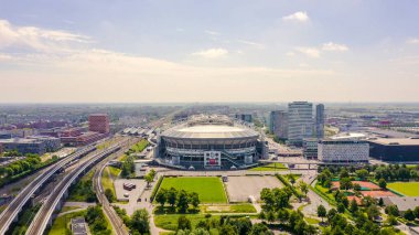 Amsterdam, Hollanda - 30 Haziran 2019: Johan Cruijff Arena (Amsterdam Arena). 2020 Fifa Dünya Kupası, Havadan Görünüm 