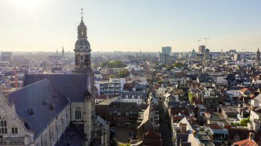Antwerp, Belçika. St. Paul Katedrali (Sint-Pauluskerk), Havadan Görünüm 