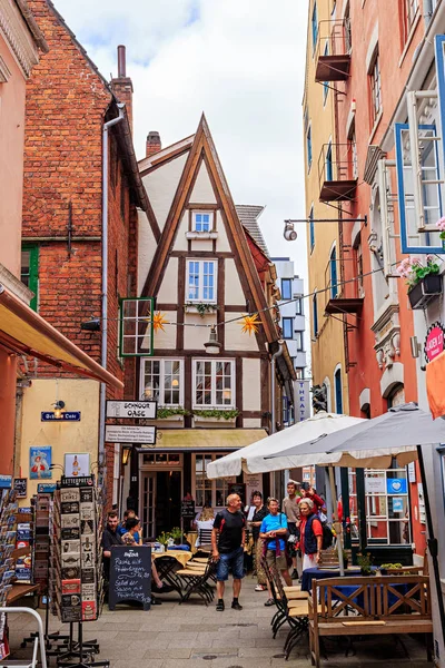 Bremen, Alemanha - 28 de junho de 2019: Casas no bairro histórico — Fotografia de Stock