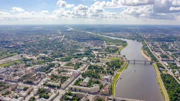 Тверь, Россия. Воздушная панорама города — стоковое фото