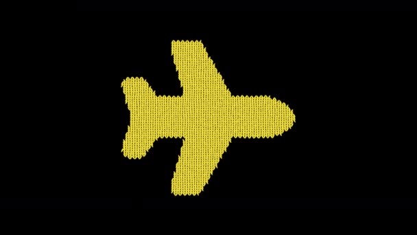 Le plan symbole est tricoté à partir d'un fil de laine. Tricoter comme un pull 