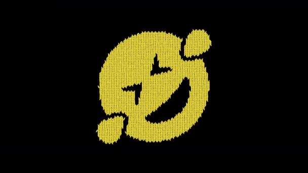 Symbole pleurs de sourire est tricoté à partir d'un fil de laine. Tricoter comme un pull 