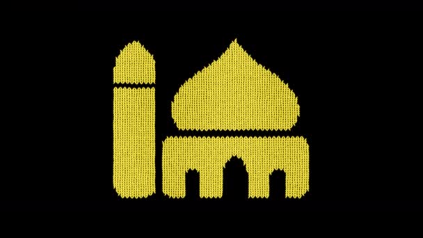 Mesquita de símbolo é tricotado a partir de um fio de lã. Tricotar como uma camisola — Vídeo de Stock