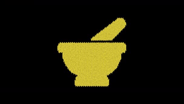 Symbol mortar pestle is knitted from a woolen thread. Knit like a sweater