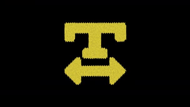 La largeur du texte du symbole est tricotée à partir d'un fil de laine. Tricoter comme un pull 