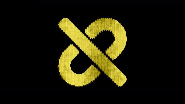 Symbol unlink is knitted from a woolen thread. Knit like a sweater — Stock Video