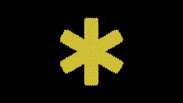 Symbol star of life is knitted from a woolen thread. Knit like a sweater — Stock Video