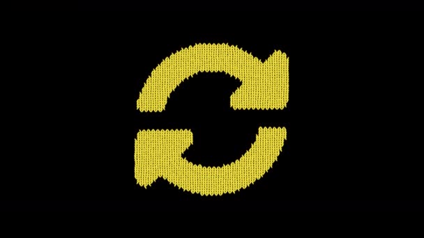 Symbole sync est tricoté à partir d'un fil de laine. Tricoter comme un pull 