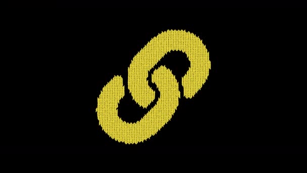 Symbol link is knitted from a woolen thread. Knit like a sweater — Stock Video