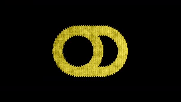 Le symbole qui s'enlève est tricoté à partir d'un fil de laine. Tricoter comme un pull 