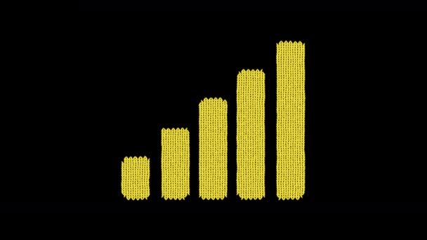 符号信号是用羊毛线编织的. 针织得像一件毛衣 — 图库视频影像