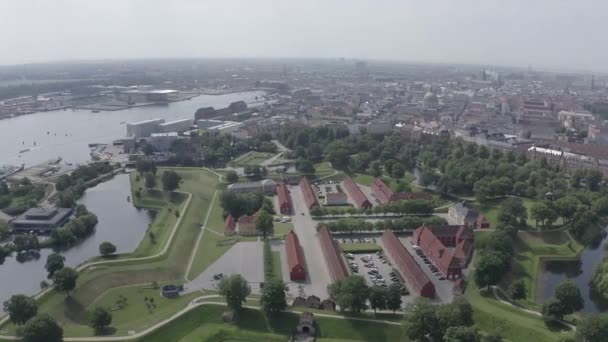 Kopenhag, Danimarka. Antik Fort Kastellet. 4k — Stok video