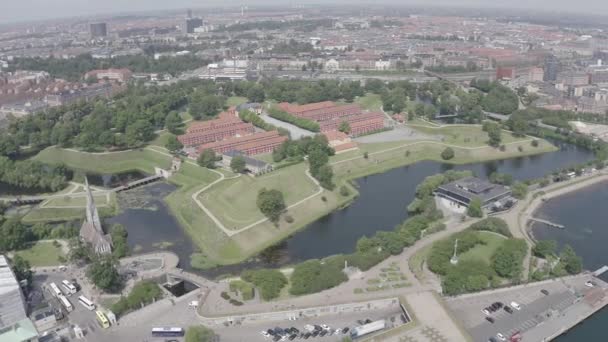 Copenhague, Dinamarca. Antiguo Fuerte Kastellet. 4K — Vídeos de Stock