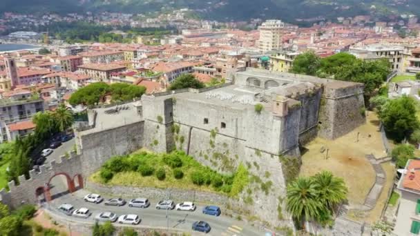 La Spezia, Itália. Castelo de San Giorgio. Vista de cima. 4K — Vídeo de Stock