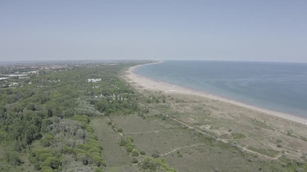 이탈리아 베니스. 푼 타 사바 비오니 (Punta Sabbioni). 카발리 노 - 트레 포티. 맑고 화창 한 날씨. 4K — 비디오