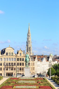 Brüksel, Belçika - 3 Temmuz 2019: Mont des Arts veya Kunstberg ove