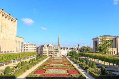 Brüksel, Belçika - 3 Temmuz 2019: Mont des Arts veya Kunstberg ove