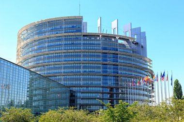 Strasbourg, Fransa - 5 Temmuz 2019: Parlement Europeen Binası
