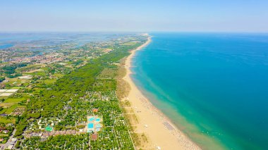 Venice, Italy. Beaches of Punta Sabbioni. Cavallino-Treporti. Clear sunny weather, Aerial View  clipart