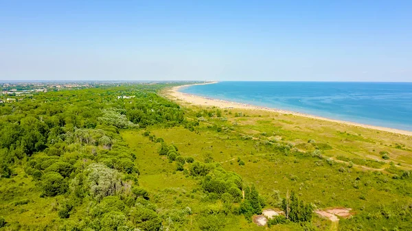 Venedig, Italien. Strände von Punta Sabbioni. cavallino-treporti. klares, sonniges Wetter, Luftaufnahme — Stockfoto