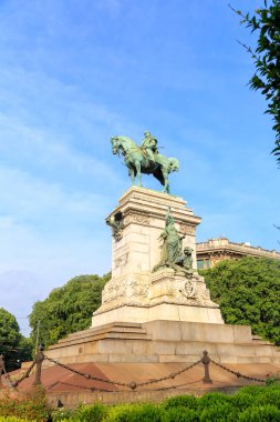 Milan, İtalya. Giuseppe Garibaldi anıtı. Heykeltıraş Ettore Xi