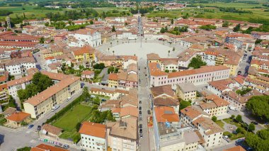 Palmanova, Udine, Italy. An exemplary fortification project of its time was laid down in 1593, Aerial View  clipart