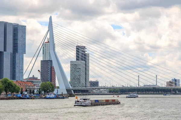 Rotterdam, Paesi Bassi: grattacieli di Rotterdam (Rotterdam) e ponte Erasmus — Foto Stock