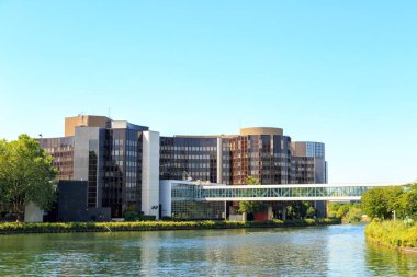 Strasbourg, France - July 5, 2019: The complex of buildings of t