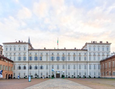 Turin, Italy - July 12, 2019: Royal Palace in Turin (Palazzo Rea
