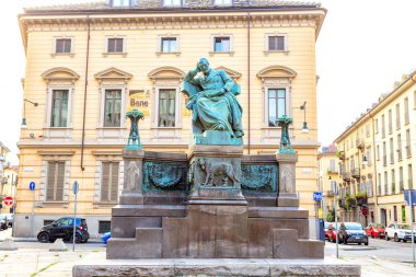 Turin, Ital. Monument Giuseppe Mazzini. Created by Luigi Belli  and installed in 1917. Statesman, founder of Giovine Italia