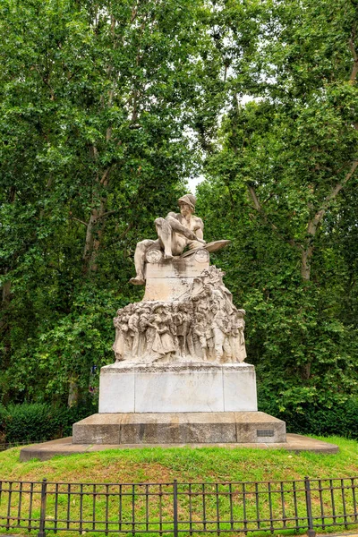 Milan, Italy - July 7, 2019: Monument to Felice Cavallotti (1842 — Stock Photo, Image